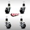 Service Caster 3.5'' SS Soft Rubber Wheel Swivel 1-7/8'' Expanding Stem Caster Set 2 Brakes, 4PK SCC-SSEX20S3514-SRS-2-TLB-2-178 - alternate 2